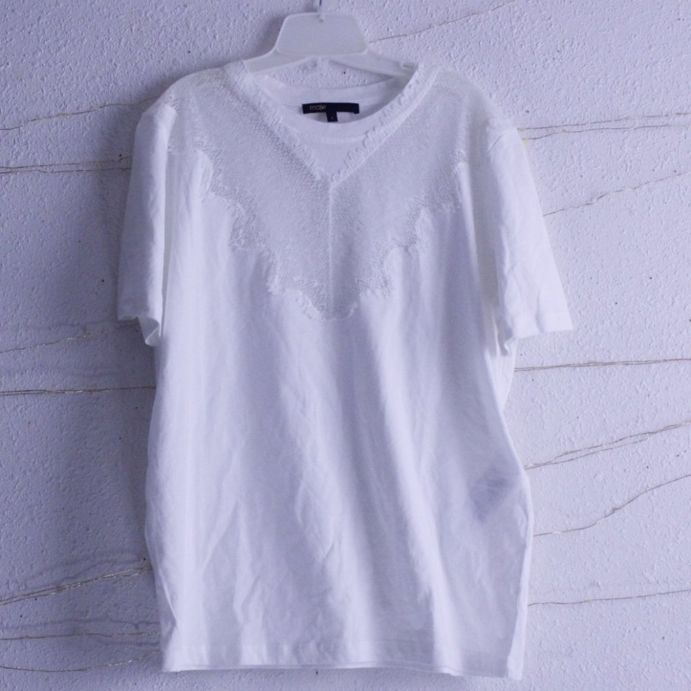Women's Maje White Embellished top size 1 (Read full description)